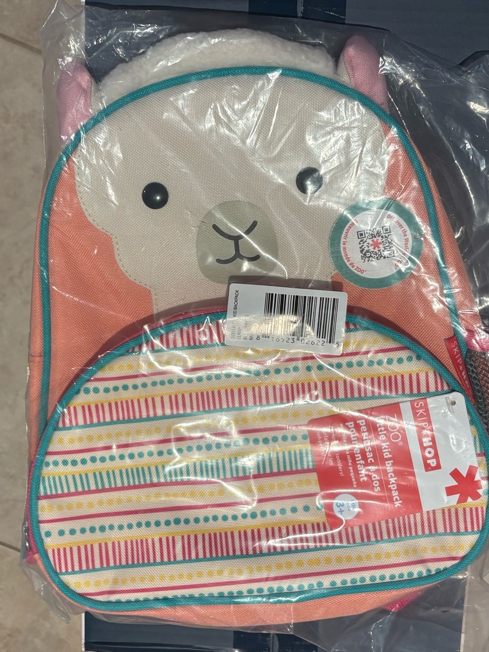SKIP HOP Coral Lamb Kids Backpack with Striped Front Pocket